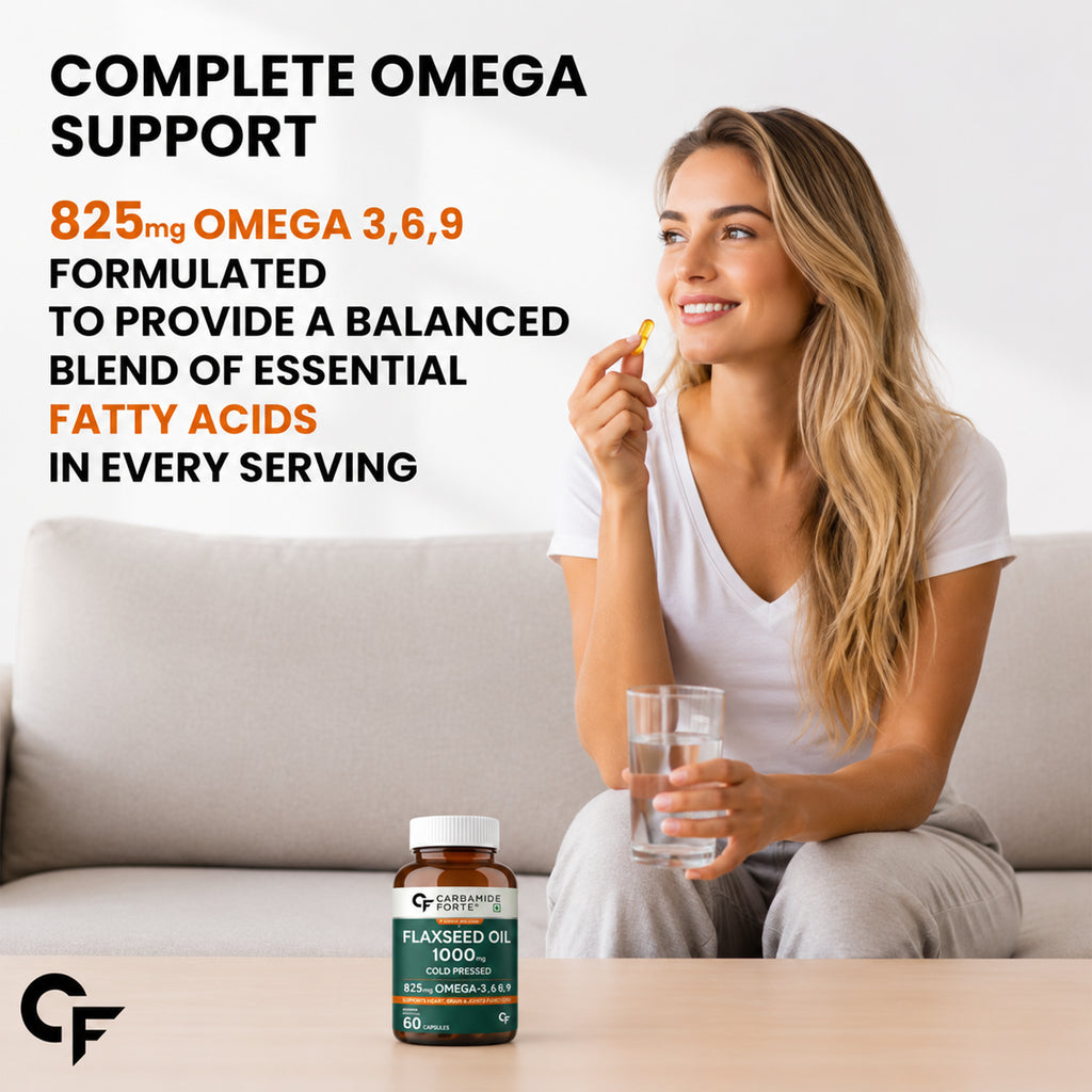 Flaxseed Oil Capsules 1000mg | Plant-Based Omega 3 6 9 Supplement | Cold Pressed Vegetarian Omega-3 | Heart, Brain, Skin & Joint Support | 60 Capsules