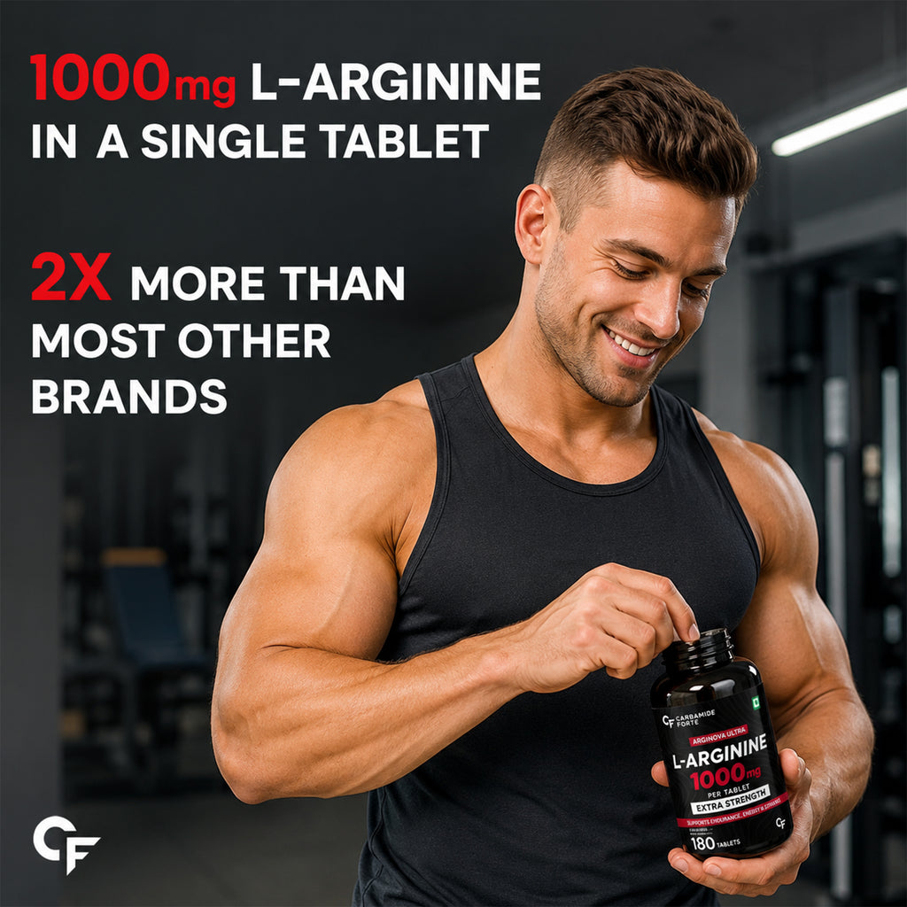L-Arginine 1000mg Tablets | Nitric Oxide Booster for Endurance, Energy & Workout Performance | 180 Tablets | 6-Month Supply