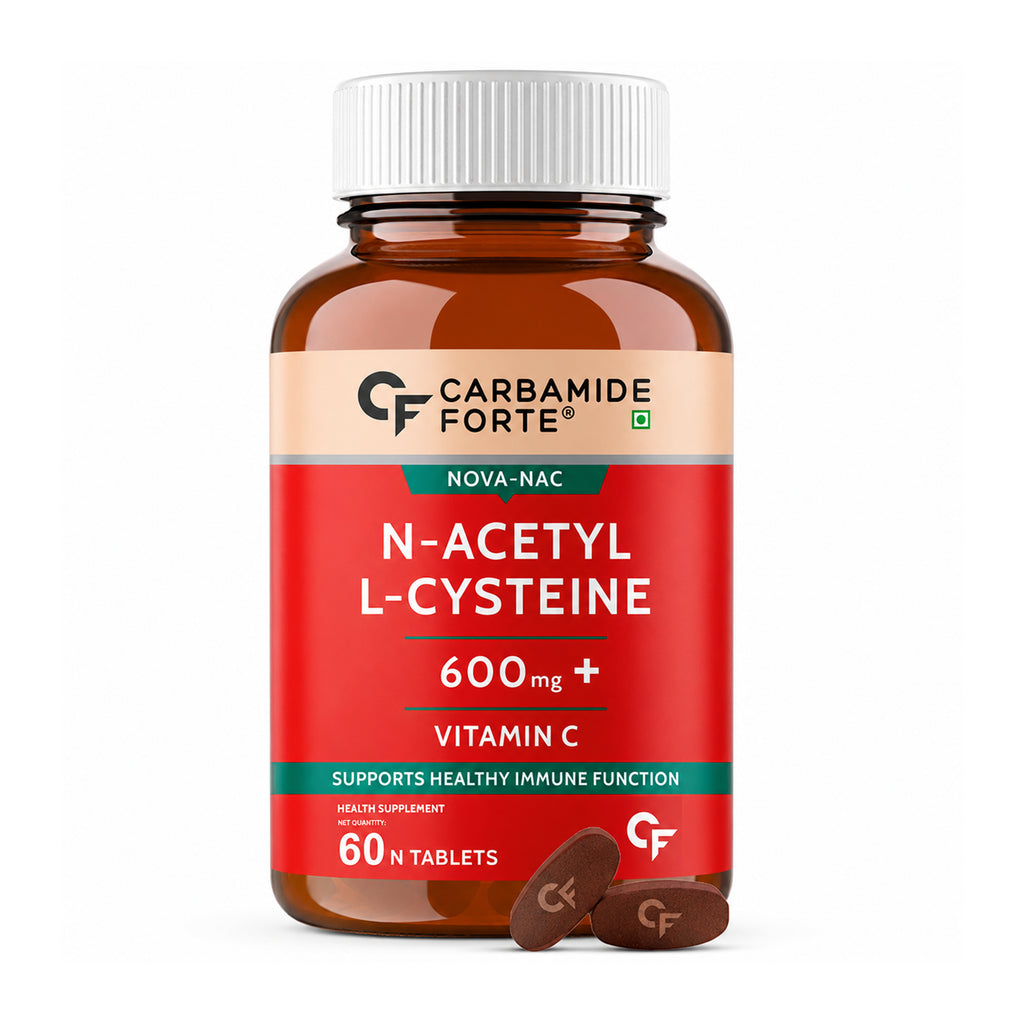 NAC 600mg with Vitamin C 80mg Tablets | N-Acetyl L-Cysteine Supplement for Antioxidant, Immune, Lung & Skin Support | 60 Vegetarian Tablets