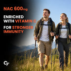 NAC 600mg with Vitamin C 80mg Tablets | N-Acetyl L-Cysteine Supplement for Antioxidant, Immune, Lung & Skin Support | 60 Vegetarian Tablets