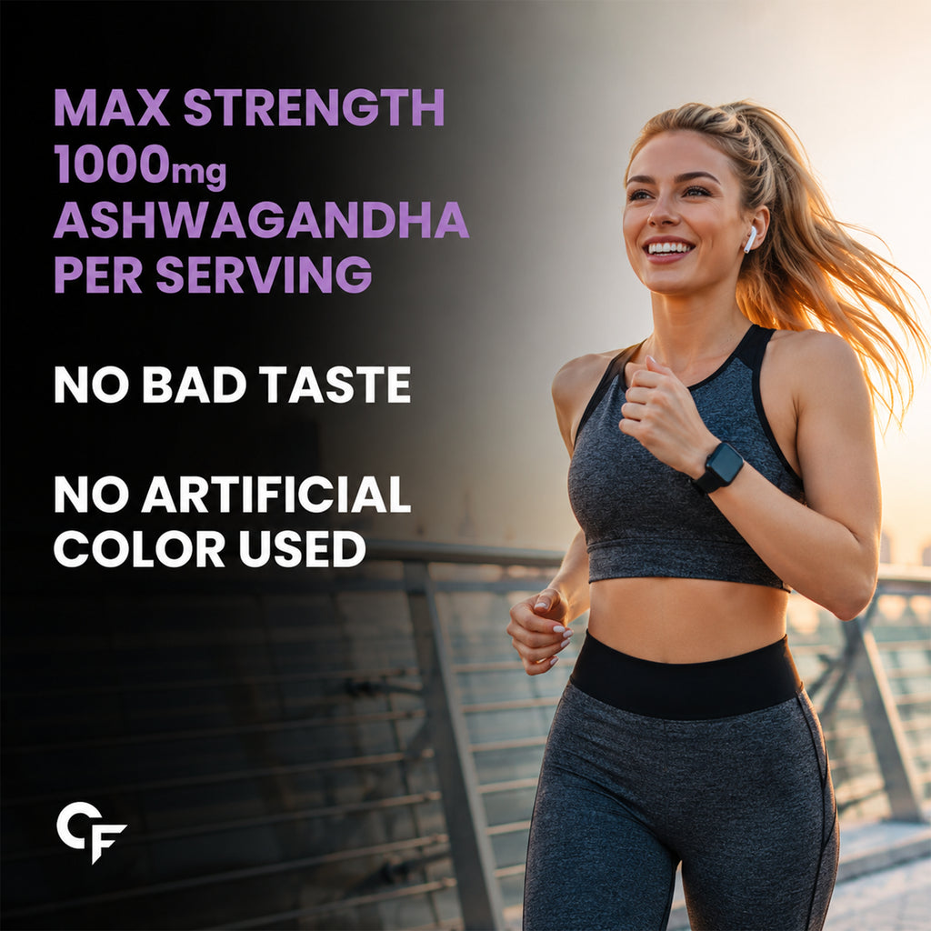 Organic Ashwagandha 1000mg Tablets with Chromium Picolinate | 60 Tablets | Stress, Energy, Focus & Muscle Recovery Support