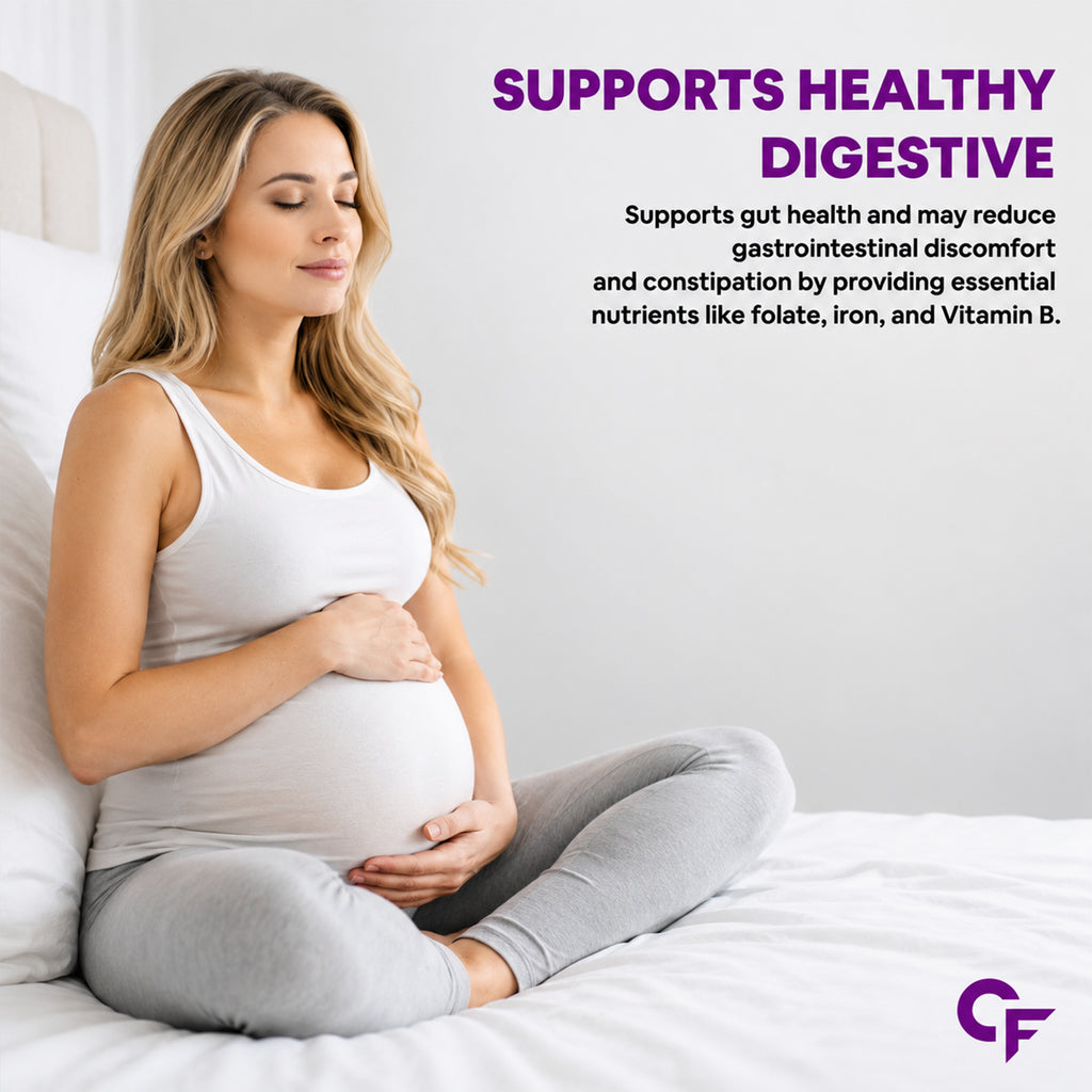 Prenatal Multivitamin with 300mg Vegan DHA, L-Methylfolate, Iron, Calcium, Probiotics & Prebiotics | 33 Essential Nutrients | 60 Vegetarian Tablets