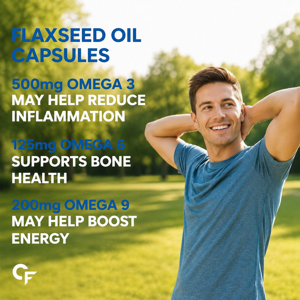 Flaxseed Oil 1000mg Softgels | 825mg Omega 3-6-9 | Cold Pressed Plant-Based Omega Supplement | Vegetarian Fish Oil Alternative | 120 Softgels