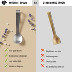 Ayuspirit shilajit resin steel spoon versus other brand brass spoon comparison food grade inert no interaction long lasting finish