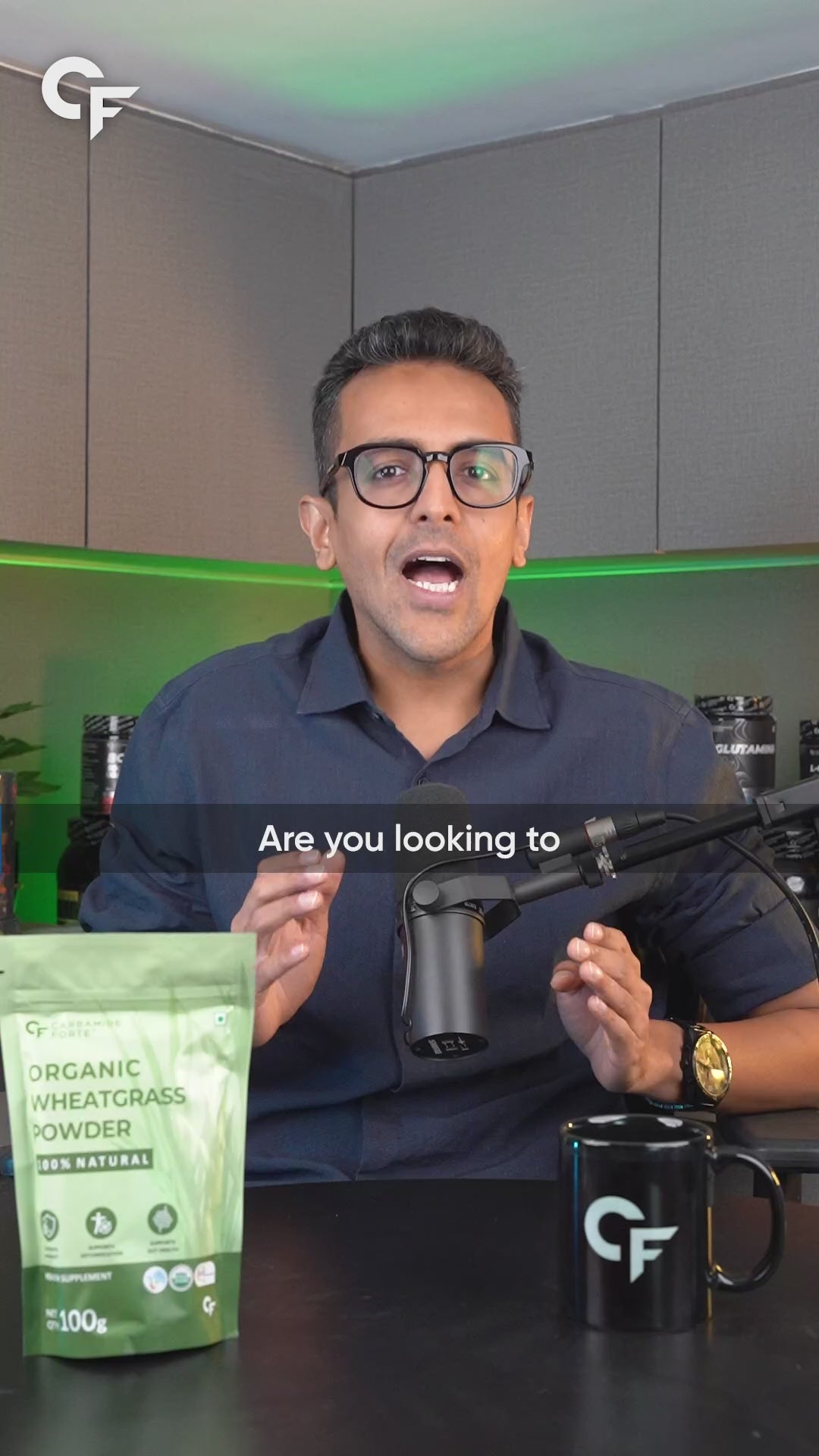 Organic Wheatgrass Powder 100g | USDA Organic Pure Wheatgrass Powder | Green Superfood Supplement